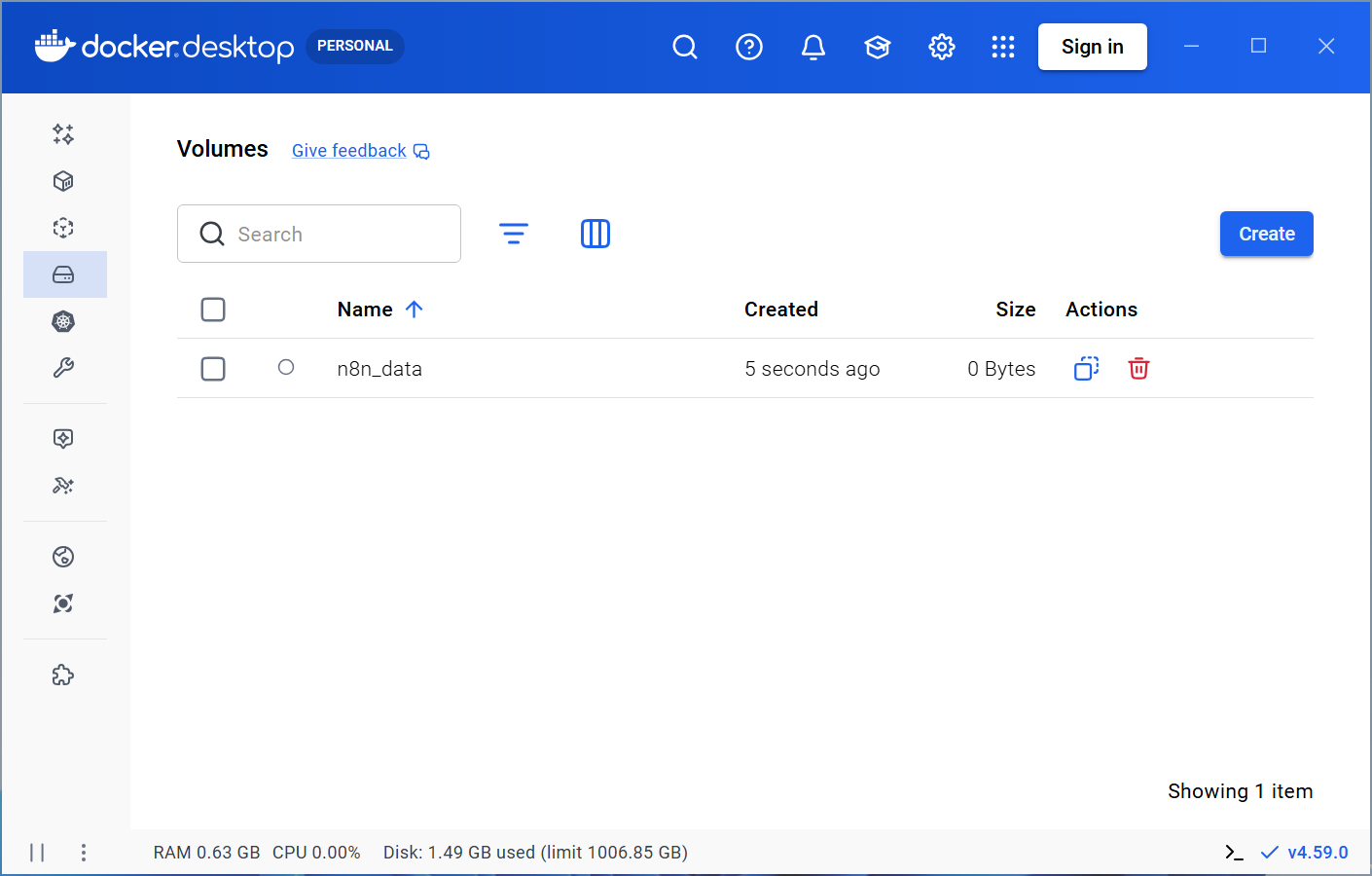 Docker container step 3