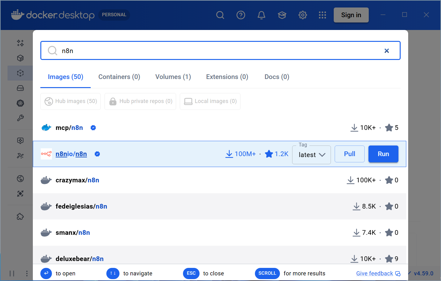 Docker container step 5
